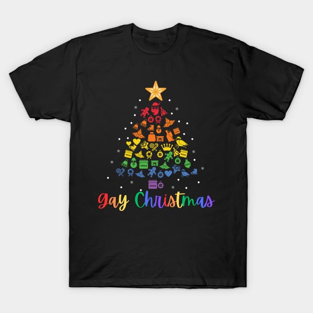 Gay / Happy Christmas Tree T-Shirt T-Shirt by Gold Dust Publishing